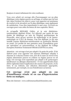 Recettes et menus pour l'hypertension.