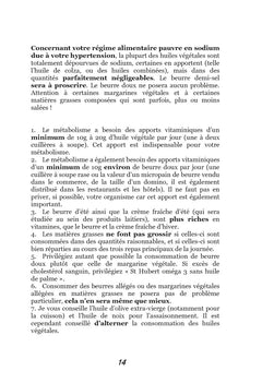 Recettes et menus pour l'hypertension.