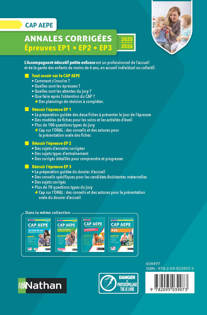 CAP Accompagnant éducatif petite enfance (AEPE) Annales corrigées