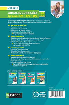 CAP Accompagnant éducatif petite enfance (AEPE) Annales corrigées