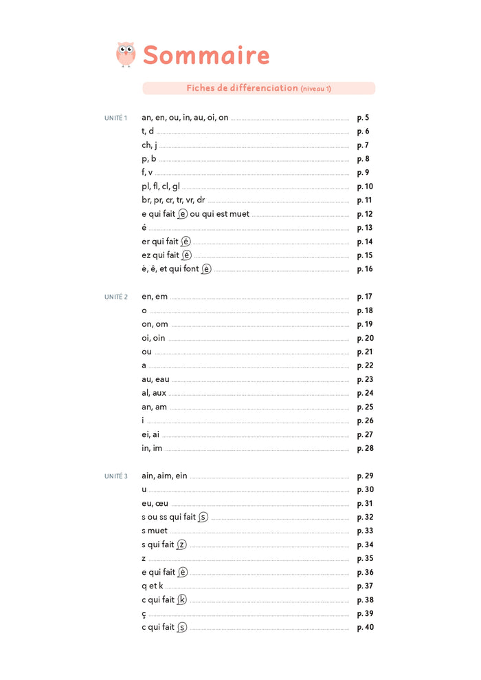 Calimots CE1 - Fichier de différenciation de code