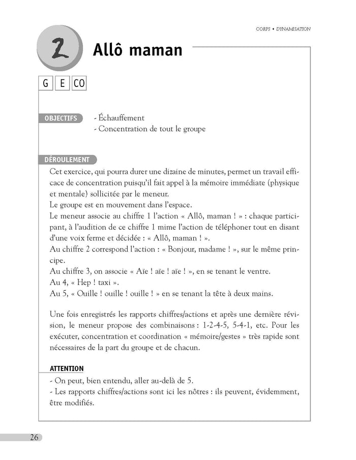 60 exercices d'entrainement au théâtre - Tome 1