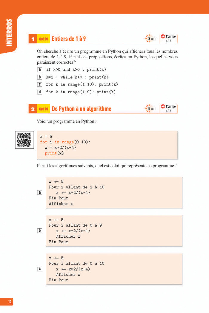 Maths Seconde - Interros des lycées 2de