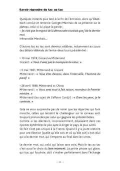 Savoir répondre du tac au tac