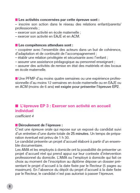 110 entraînements - CAP Accompagnant éducatif petite enfance