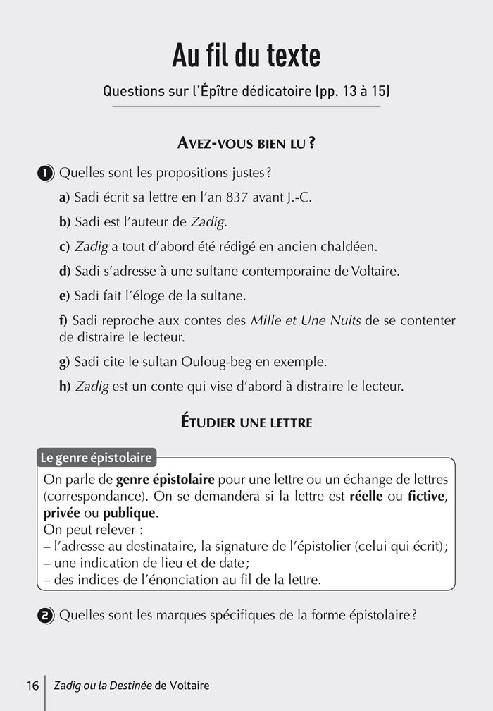 Bibliocollège - Zadig, Voltaire