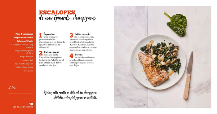 Plats sains préparés en moins de 10 minutes