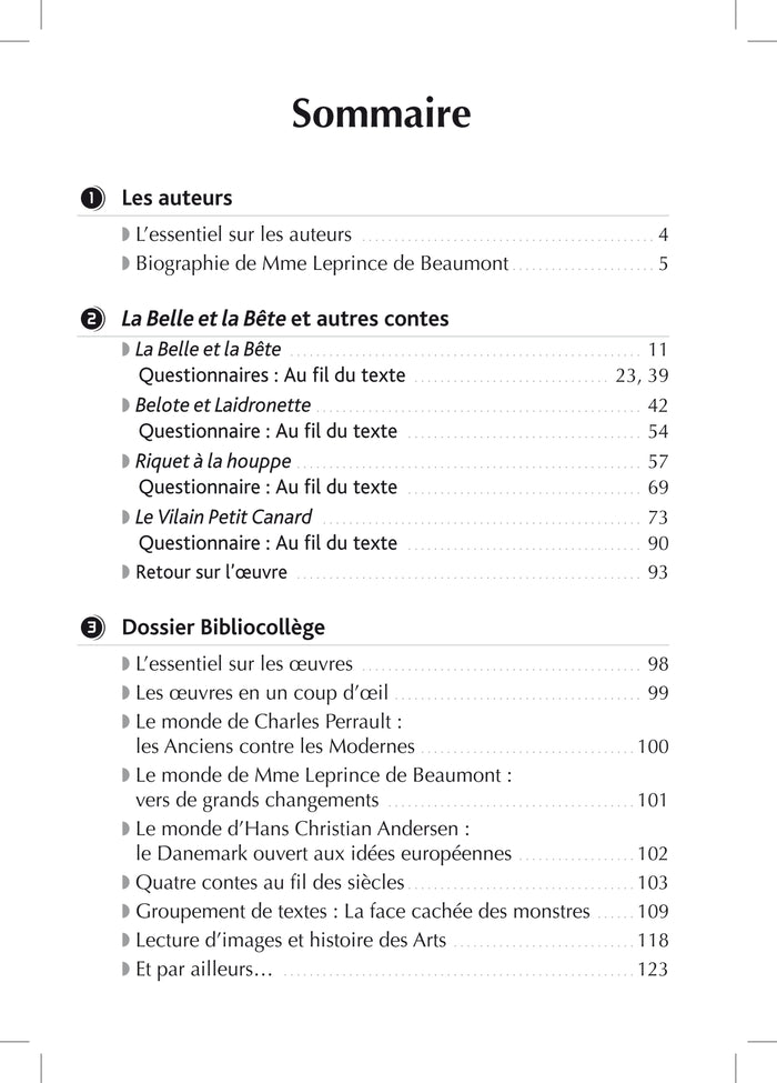 Bibliocollège - La Belle et la Bête et autres contes