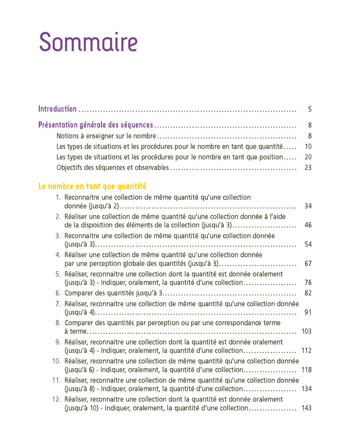 Enseigner le nombre à l'école maternelle PS, MS, GS