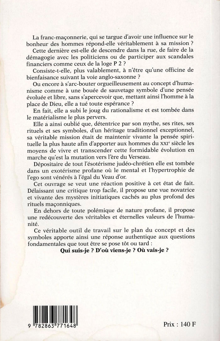 V.I.T.R.I.O.L Les francs-Maçons au pied du mur...