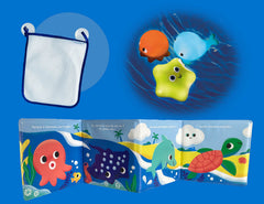 Mon coffret de bain sensoriel - pour un bain apaisant ! - Avec un livre et des jouets sensoriels et lumineux !