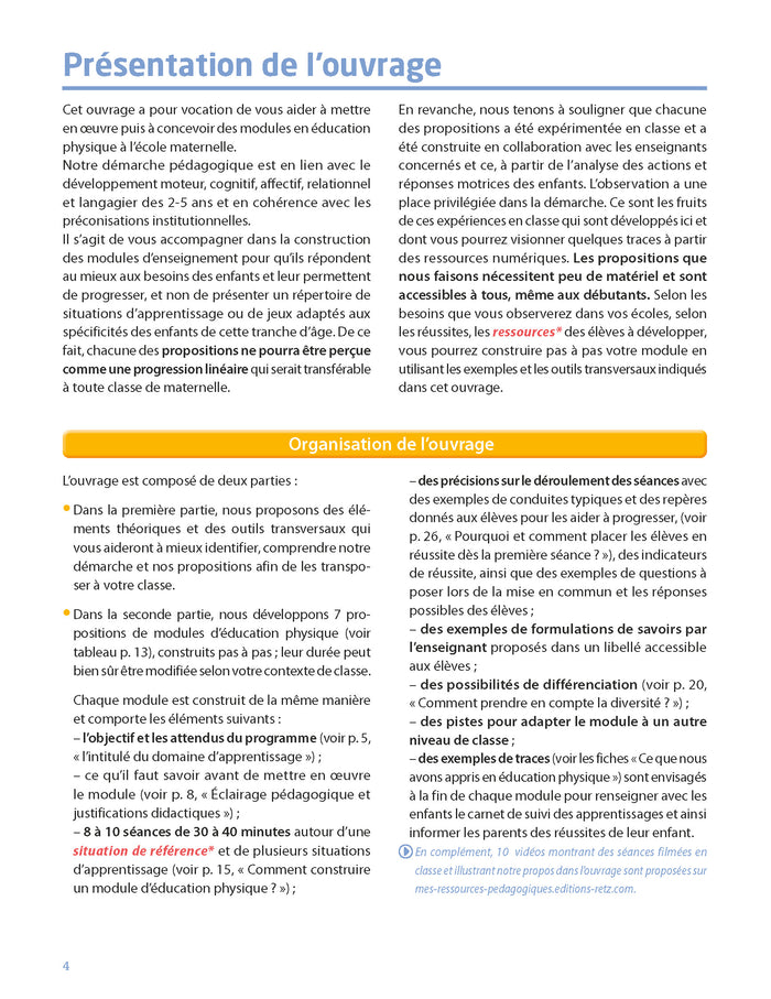 Education physique à grands pas pour la maternelle