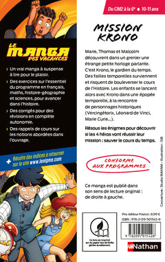 Le manga des vacances - du CM2 à la 6ème : mission Krono
