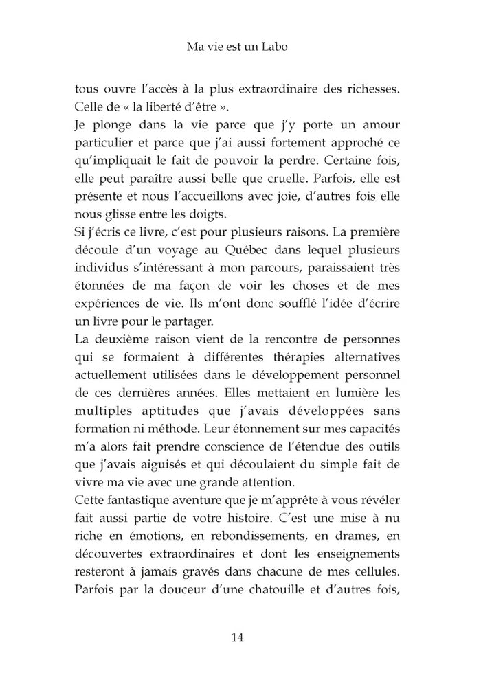 Ma vie est un Labo et la vôtre aussi