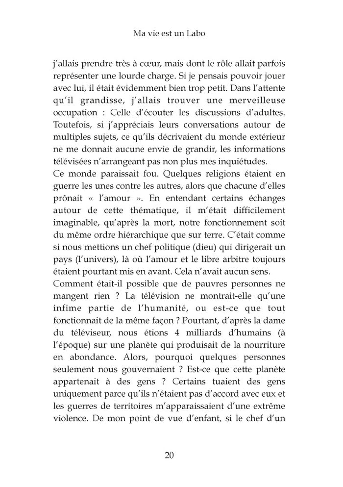 Ma vie est un Labo et la vôtre aussi