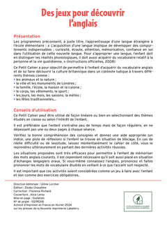 Des jeux pour découvrir l'anglais 7 - 9 ans