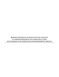 BONNES PRATIQUES, PLANIFICATION ET DIMENSIONNEMENT DES INFRASTRUCTURES DE STOCKAGE ET DE SERVEUR EN ENVIRONNEMENT VIRTUEL