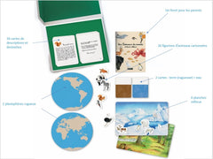 Coffret Montessori: Les animaux du monde et leurs milieux