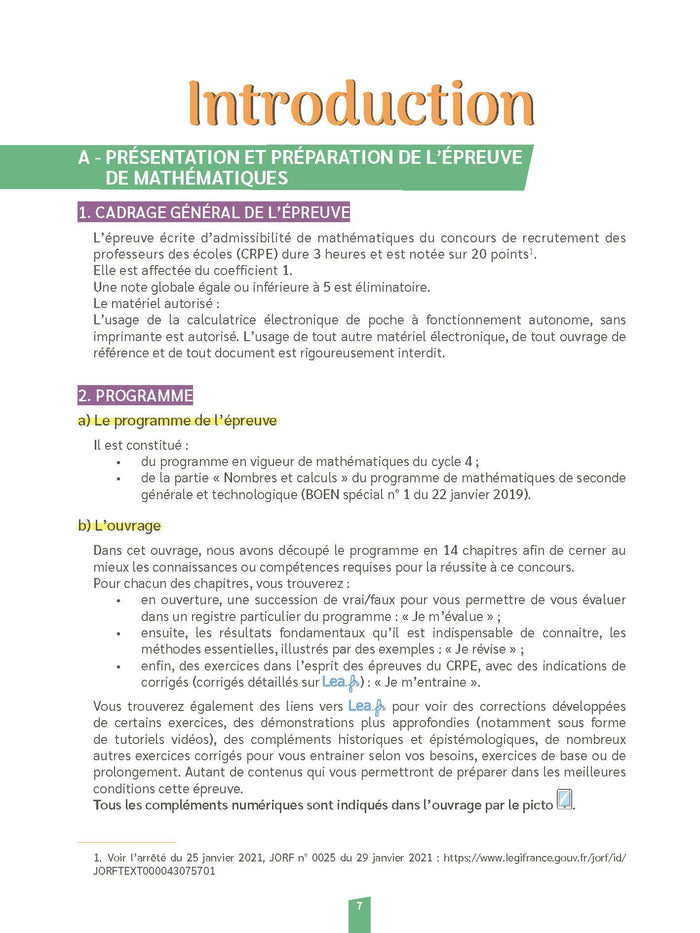 CRPE écrit Maths -admissibilité - nouveau concours 2025