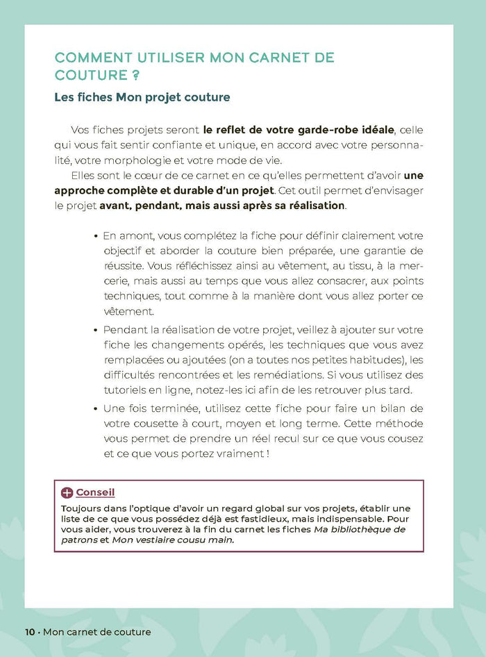 Mon carnet de couture