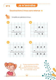 Mes fiches d'entraînement effaçables - Soustractions posées