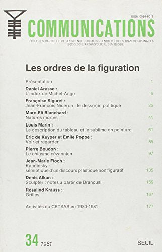 Communications, n° 34, Les Ordres de la figuration