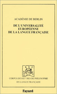De l'universalité européenne de la langue française