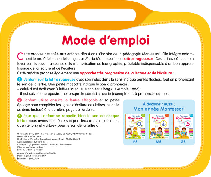 Mon ardoise Montessori les lettres et les sons