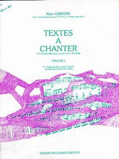 TEXTES A CHANTER VOLUME 3