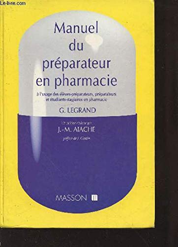 Manuel du préparateur en pharmacie