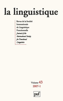 Linguistique 2007, Vol. 43 (1)