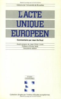 L'Acte unique européen