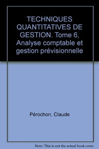 Analyse comptable et gestion prévisionnelle TQG6