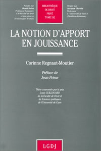 La notion d'apport en jouissance