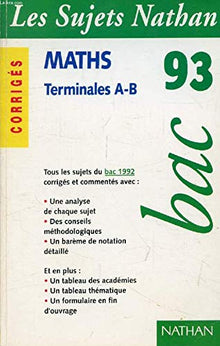 Sujets bac 93 maths a b corriges
