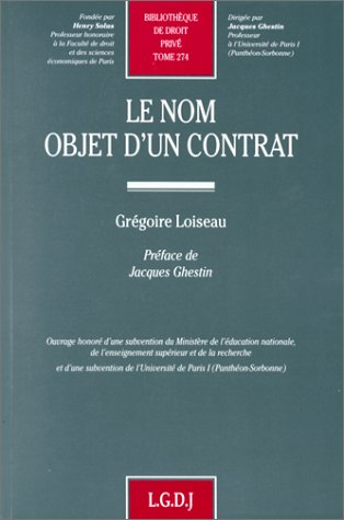 Le nom, objet d'un contrat