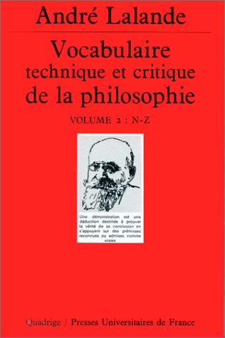 Vocabulaire technique et critique de la philosophie, coffret de 2 volumes