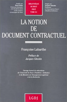 La notion de document contractuel