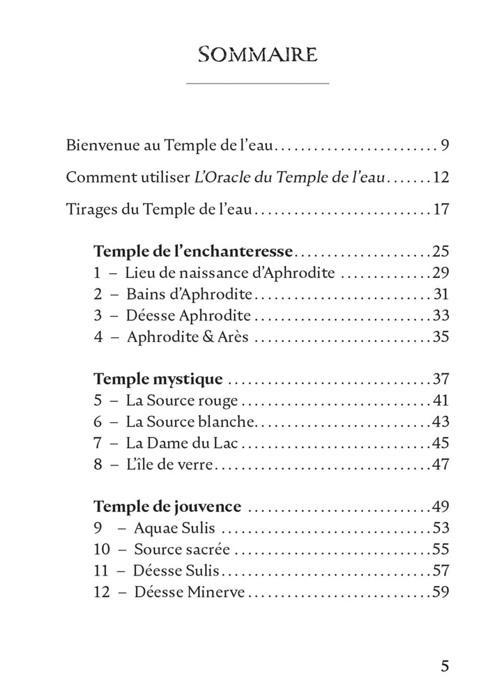 L'oracle du temple de l'eau