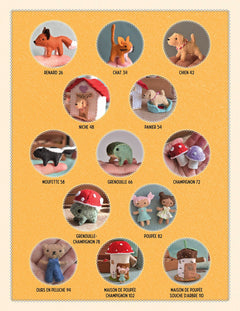 Mini poupées et animaux en feutrine