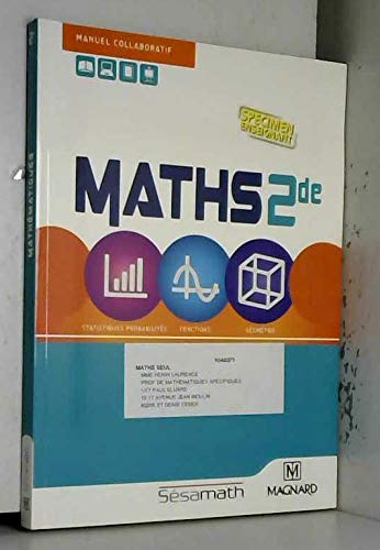 Maths 2nde - Manuel enseignant - Sésamath - édition Magnard