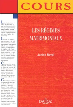 Les régimes matrimoniaux 2001 (cours)