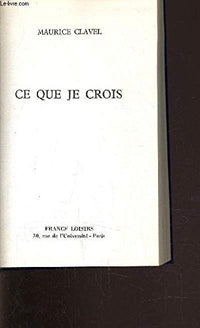Ce que je crois