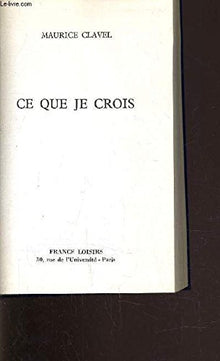 Ce que je crois