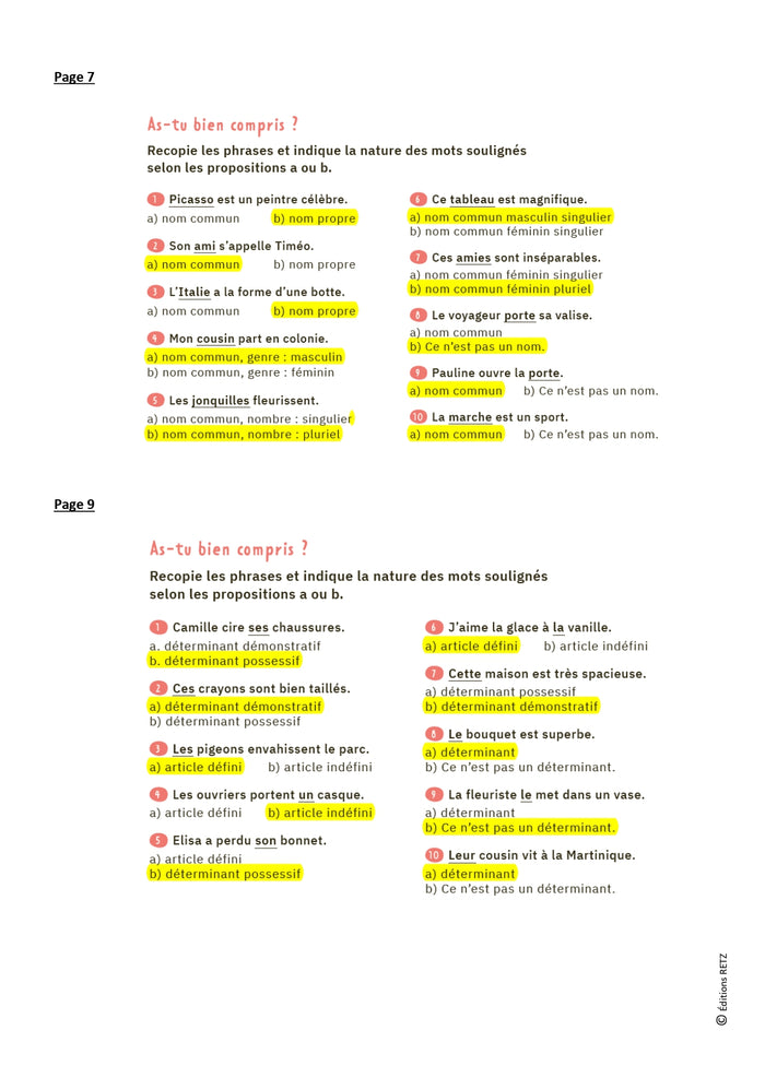Mon mémo pour réussir en grammaire CM