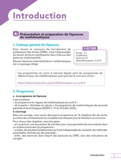 Réussir mon CRPE Maths 1e épreuve d'admissibilité L3 écrit 2027