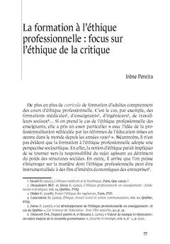L'éthique au coeur de l'école