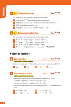 Interros des Lycées Numérique et Sciences Informatiques 1re