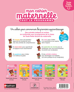 Mon cahier maternelle Toute Petite Section 2-3 ans