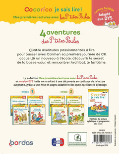 Cocorico Je sais lire ! 1res lectures - 4 aventures P'tites Poules - Niveau 2 - DYS